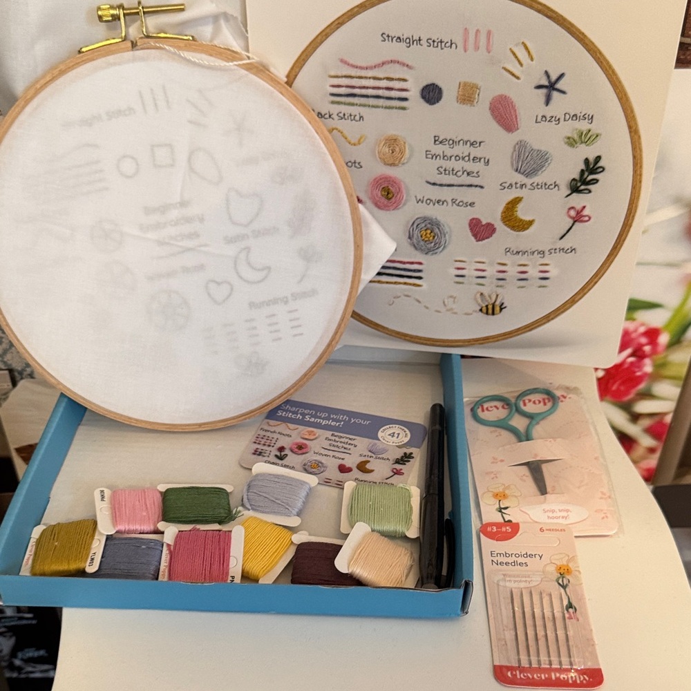 Clever Poppy Embroidery Starter Kit with Assorted Threads
